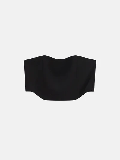 Top cropped straight neckline