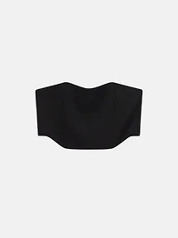 Top cropped straight neckline