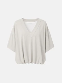 Gathered V-Neck Top