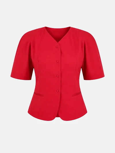 Veste ajustée à manches courtes