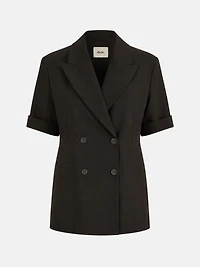 Short-Sleeve Double-Breasted Blazer