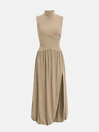Robe longue élégante beige