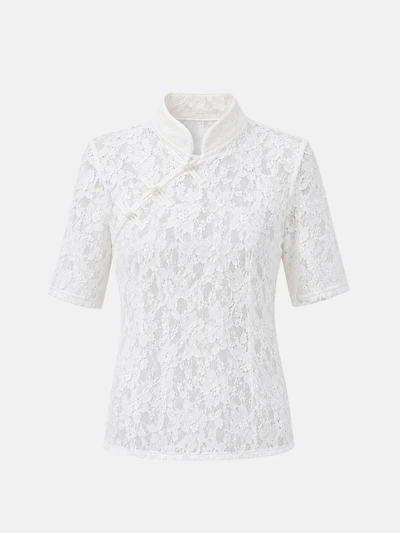 Lace Mandarin Collar Top