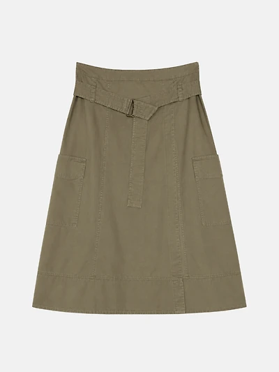 Belted Midi Skirt