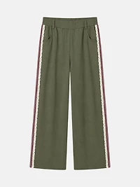 Wide-Leg Pants with Lace Trim