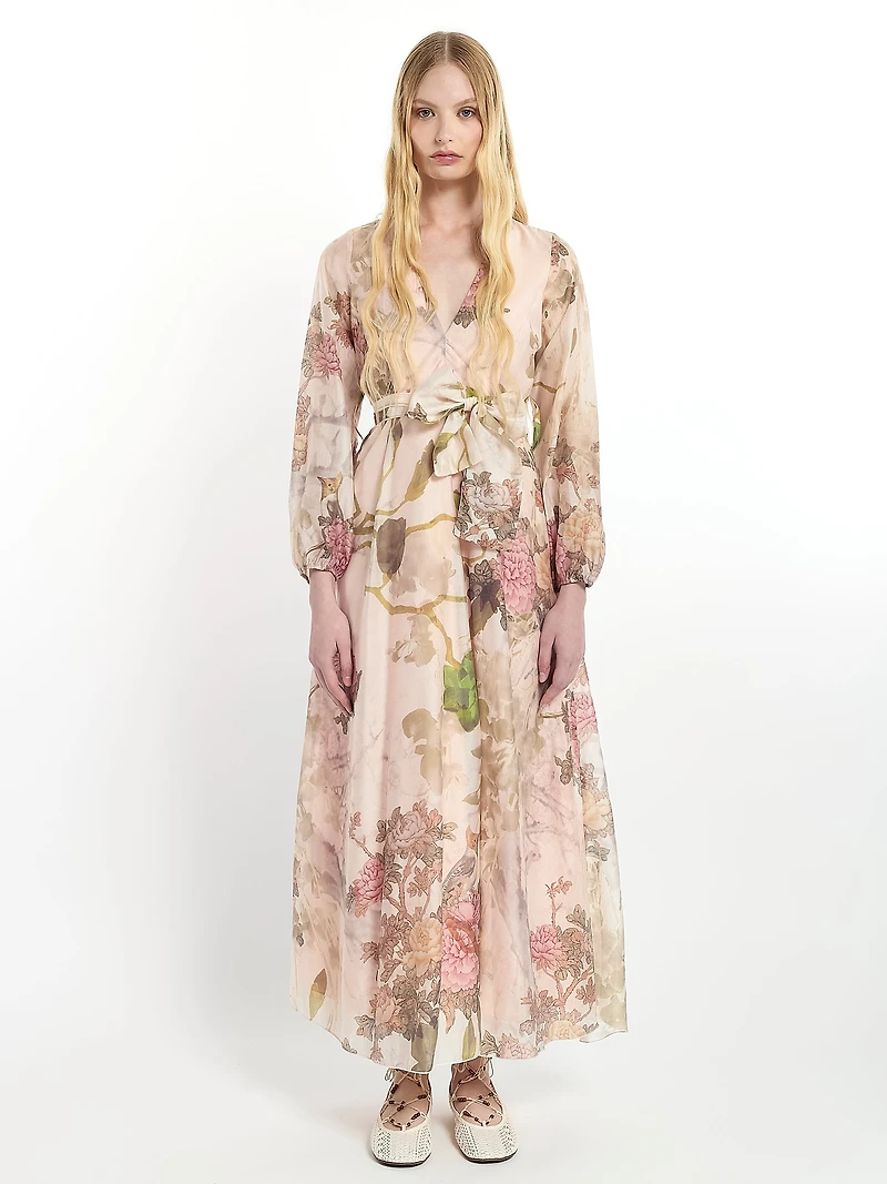 Robe longue à imprimé floral