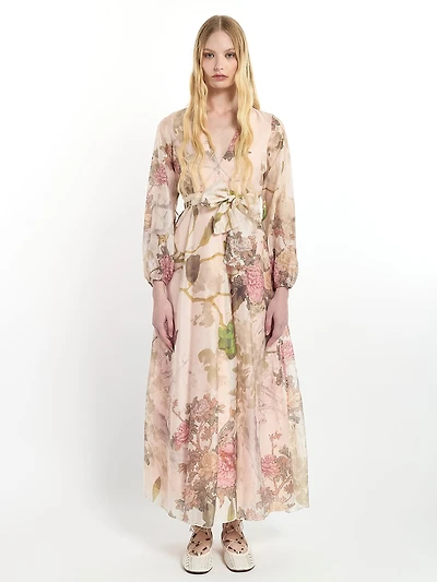 Robe longue à imprimé floral
