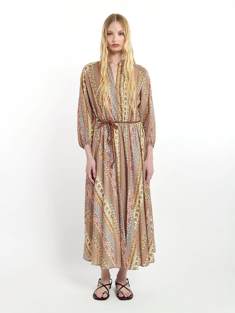 Printed Belted Dress