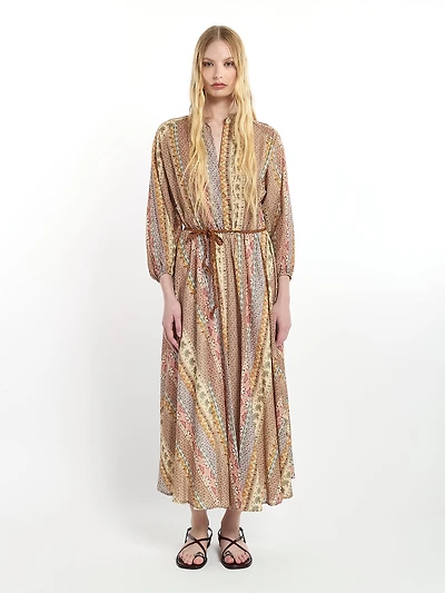 Printed Belted Dress