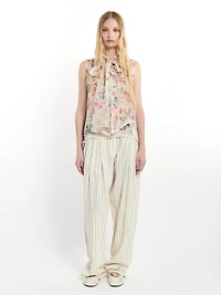 Sleeveless Shirt With Floral Print