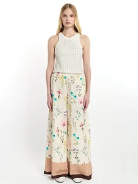 Pantalon à imprimé floral
