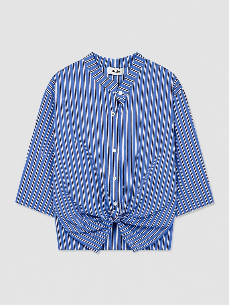 Tie-Front Striped Shirt