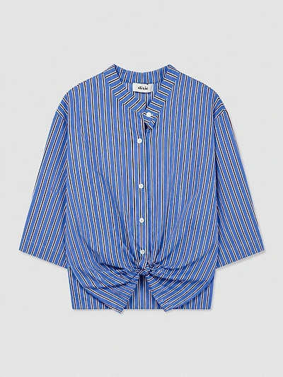 Tie-Front Striped Shirt