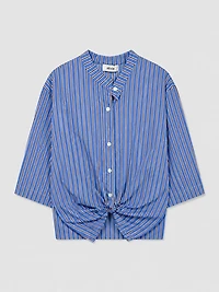 Tie-Front Striped Shirt
