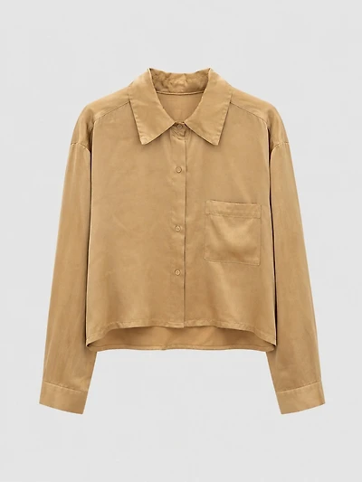 Cropped Button-Up Shirt