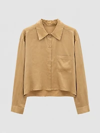 Cropped Button-Up Shirt