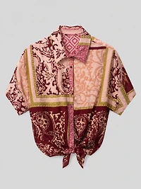 Paisley Tie-Front Shirt