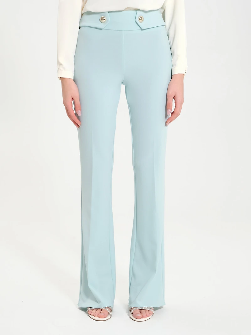 Flared Trousers with 2 Buttons