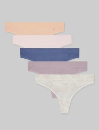 Women's Second Skin Thong (5-Pack