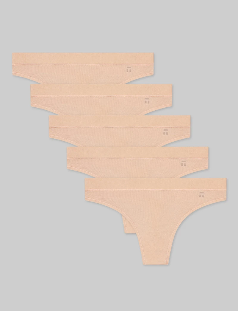 Women's Second Skin Thong (5-Pack