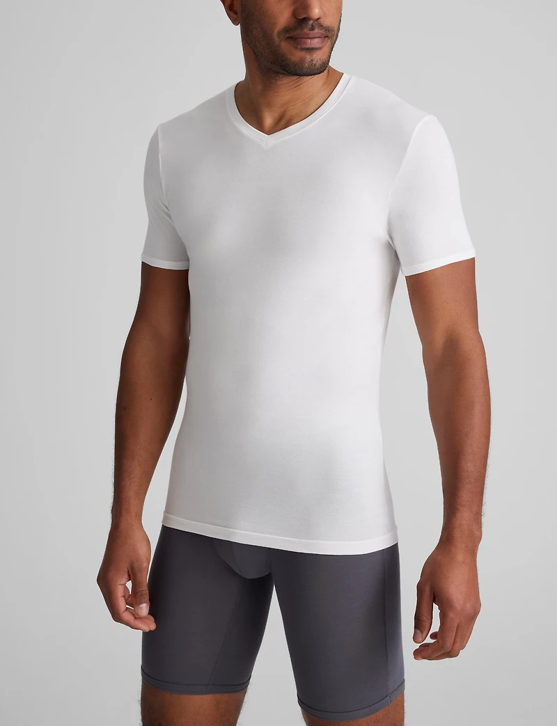 Cool Cotton High V-Neck Stay-Tucked Undershirt