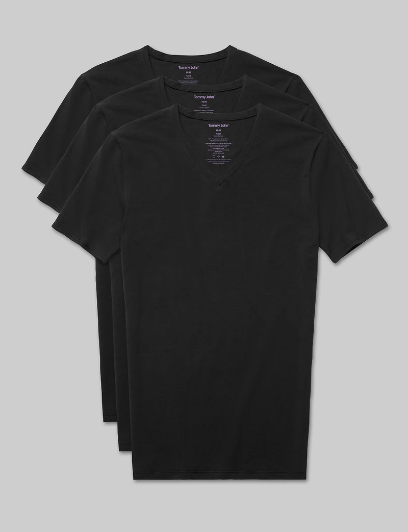 Cool Cotton High V-Neck Stay-Tucked Undershirt (-Pack