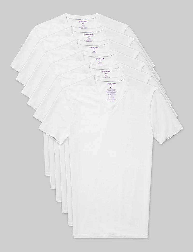 Cool Cotton High V-Neck Stay-Tucked Undershirt (-Pack