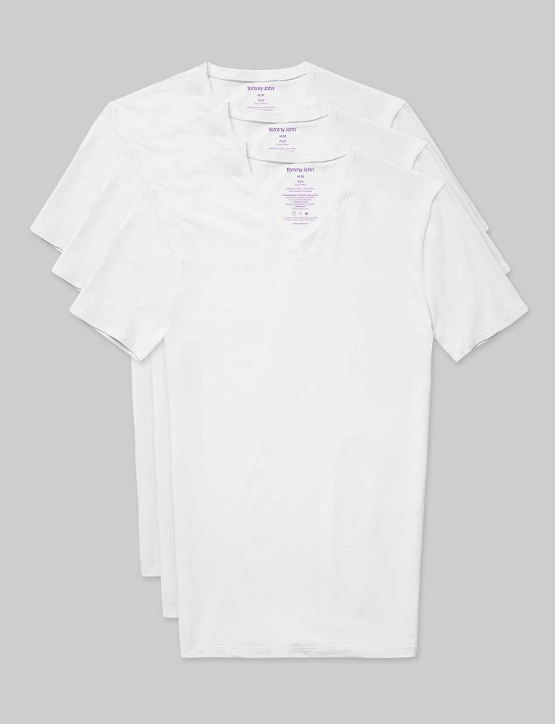 Cool Cotton High V-Neck Stay-Tucked Undershirt (-Pack