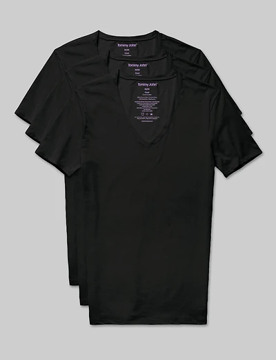 Cool Cotton Deep V-Neck Stay-Tucked Undershirt (-Pack