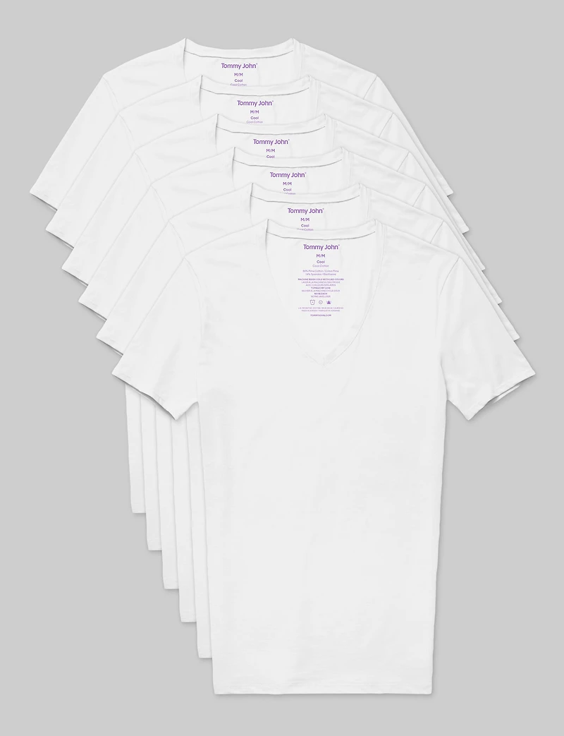 Cool Cotton Deep V-Neck Stay-Tucked Undershirt (-Pack