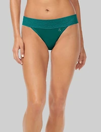 Women's Cool Cotton Thong, Lace Waist