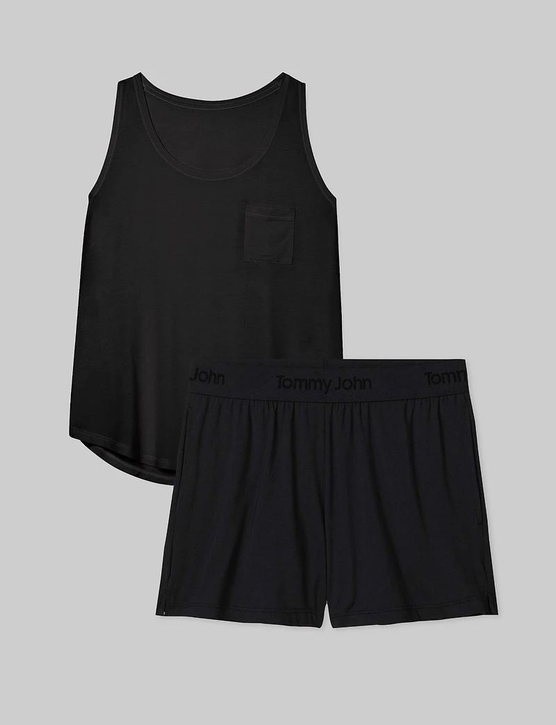 Women's Second Skin Sleep Pocket Tank & Short Set