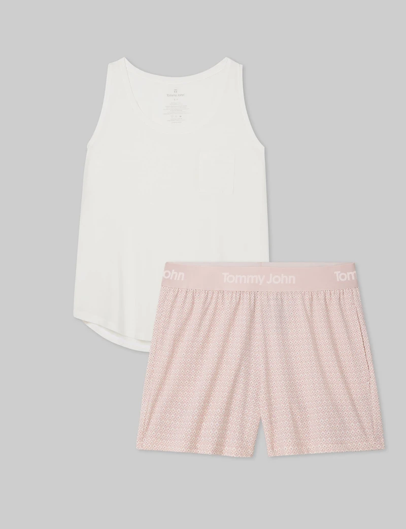 Women's Second Skin Sleep Pocket Tank & Short Set