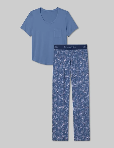 Women's Second Skin Sleep Pocket Tee & Pant Set