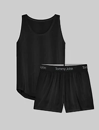 Women's Second Skin Luxe Rib Sleep Tank & Short Set