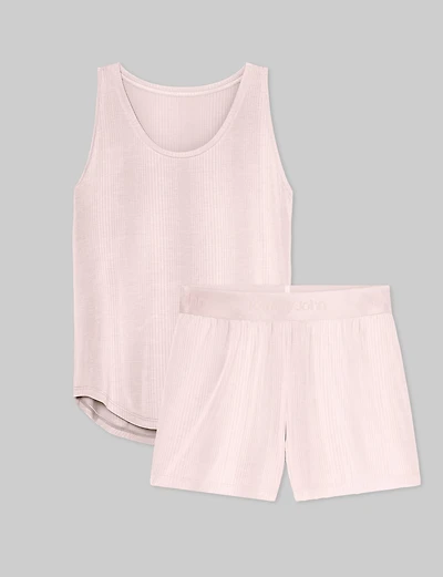 Women's Second Skin Luxe Rib Sleep Tank & Short Set