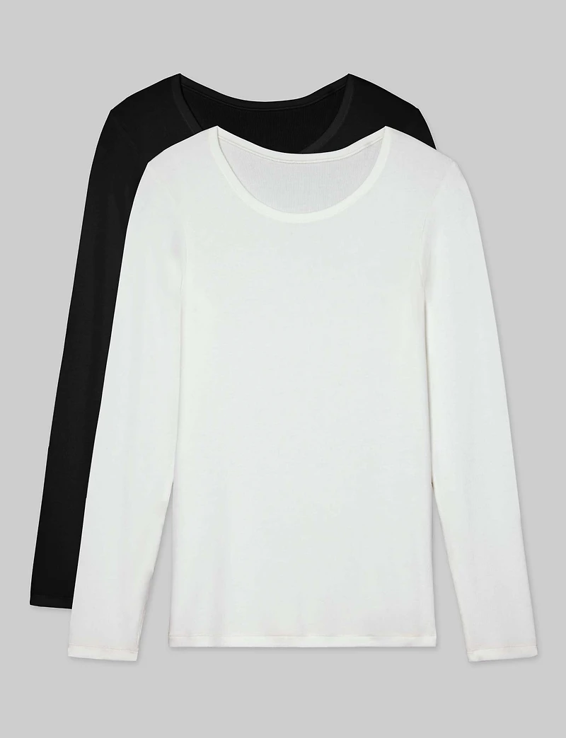 Women's Micro Rib Long Sleeve Tee (2-Pack)