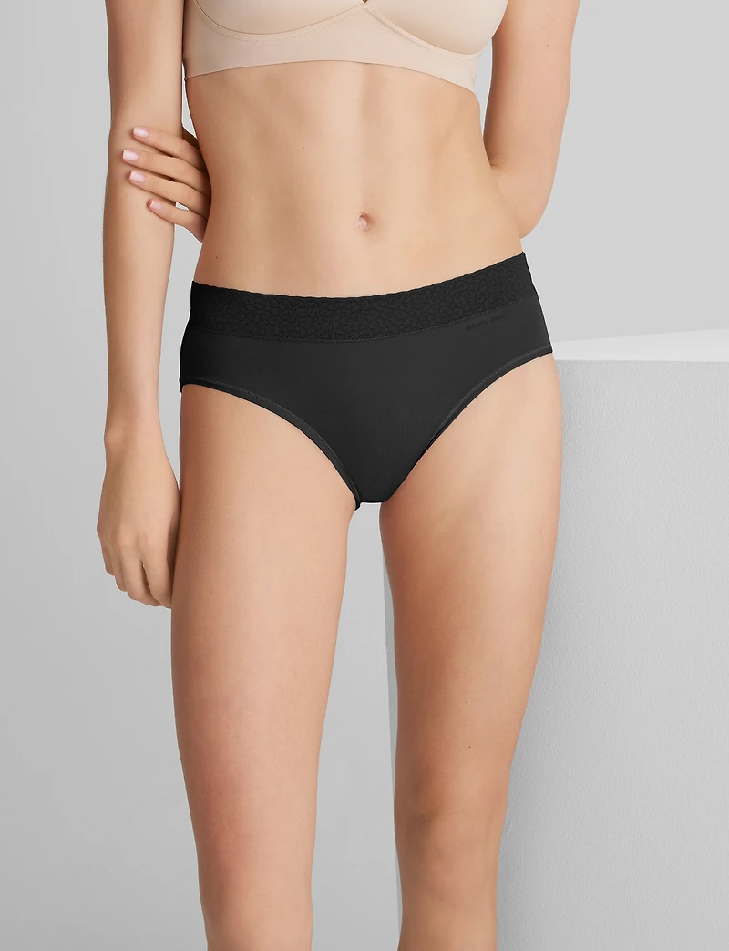 Women's Second Skin Brief, Lace Waist (3-Pack)