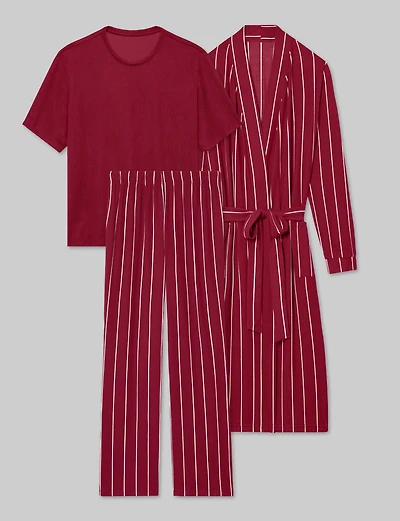 Women's Cozy Tee, Pant & Robe Set