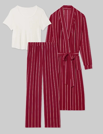 Women's Second Skin Tee, Cozy Pant, & Robe Set