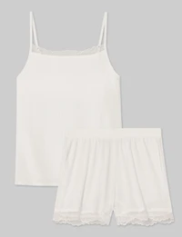 Women's Second Skin Luxe Rib Lace Cami & Short Set