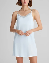 Women's Second Skin Luxe Rib Lace Chemise