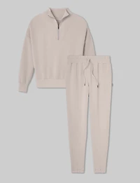 Women's Luxe Traveler Knit Quarter Zip & Jogger Set