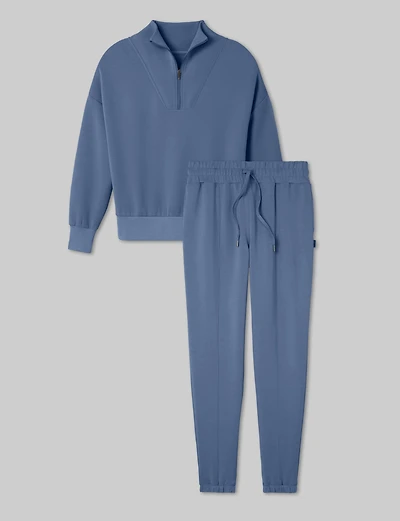 Women's Luxe Traveler Knit Quarter Zip & Jogger Set