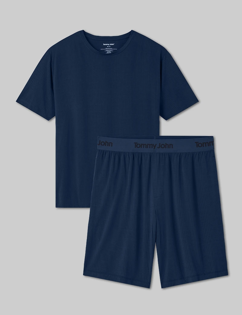 Second Skin Luxe Rib Sleep Tee & Short Set
