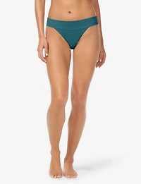 Women's Cool Cotton Thong, Lace Waist