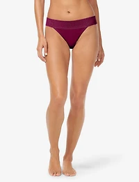 Women's Cool Cotton Thong, Lace Waist