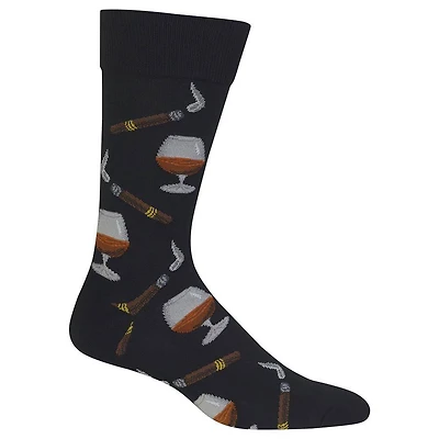Hot Sox - Cognac and Cigars - Black - Crew - Men's