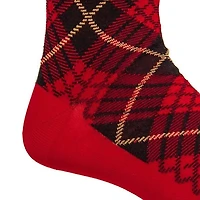 Dapper Classics - Red with Black and Yellow Tartan - Cotton - Over The Calf