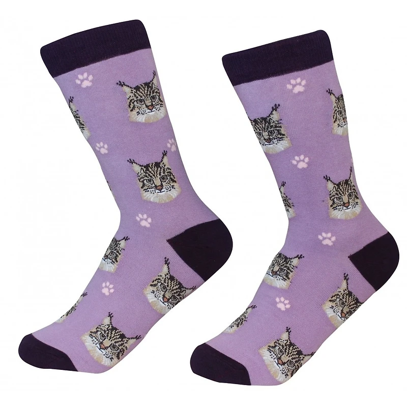 Sock Daddy - Maine Coon - Purple - Crew - Unisex